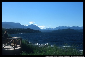 Bariloche is on the shore of a huge lake (not me in the photo) 