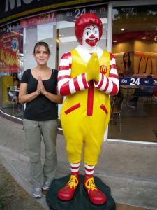 Even McDonalds gets in on the culturally accurate greeting. (nb: photo from a previous visit to Thailand)