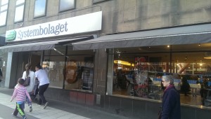 sysetmbolaget liquor store front in stockholm sweden