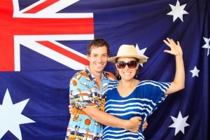 post cleaning soap scum: couple people in front of australian flag