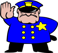 cartoon police officer stop