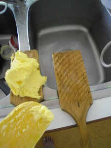 how to make butter step 5 - dry the butter after washing for the creamiest homemade butter ever