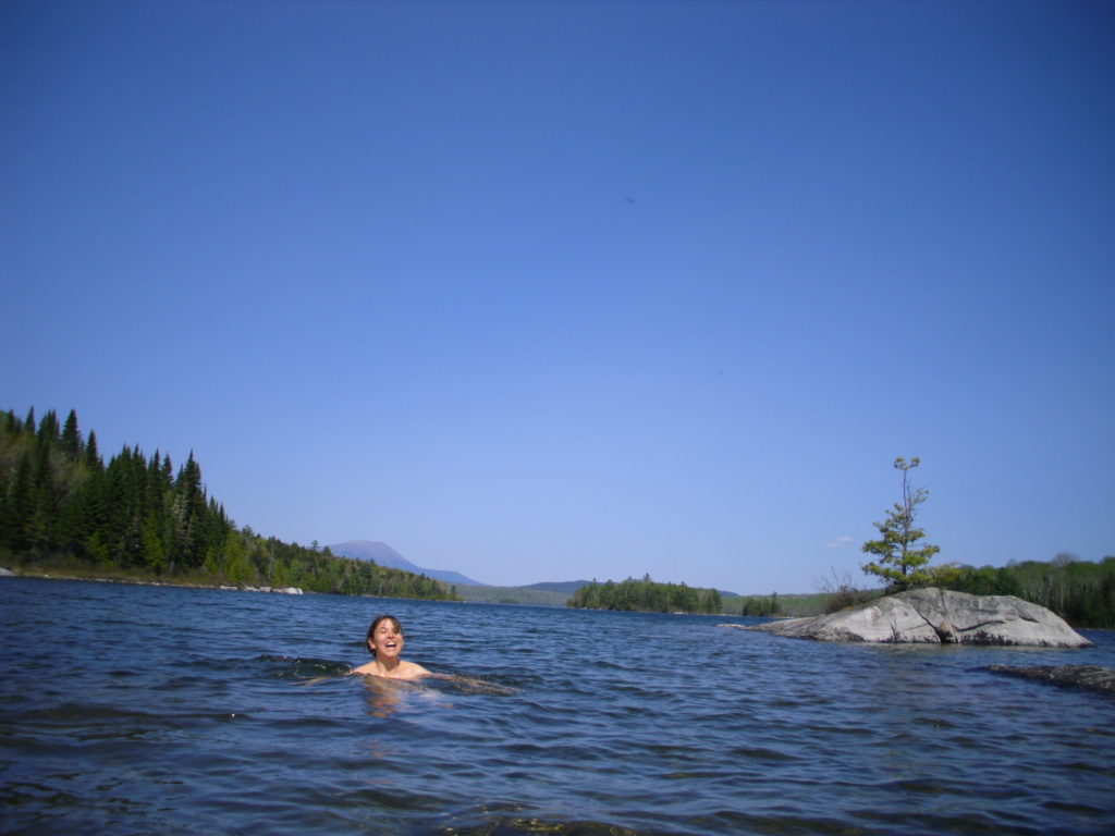 rainbow lake swimming mt. kathadin