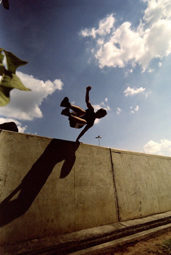 Top travel blog Half the Clothes author Jema Patterson took a parkour class while attending circus school in Vermont