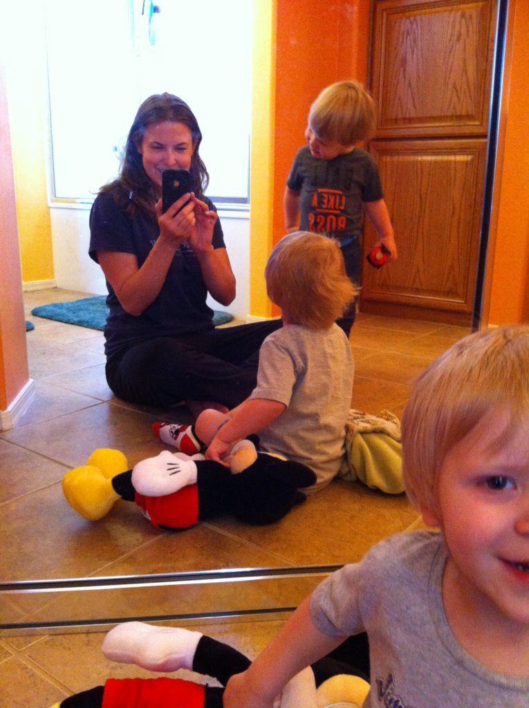 Birthday/Christmas/Occasion gifts stopped making sense to me at a pretty young age. So what did I get my sister for her birthday? Childcare. These boys loved the camera-mirrors game. Not pictured: cleaning up so much urine. So much.