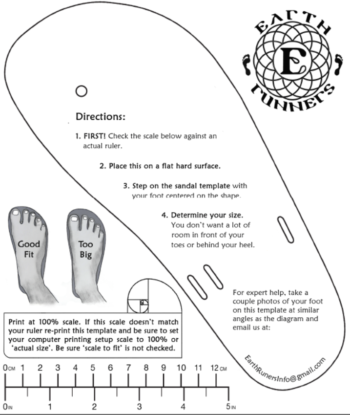 earth runners sizing chart to look at before using your earth runners discount code